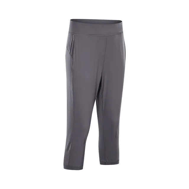 Hips breathable stretch slim cropped trousers Grey - Shop at LoveMi