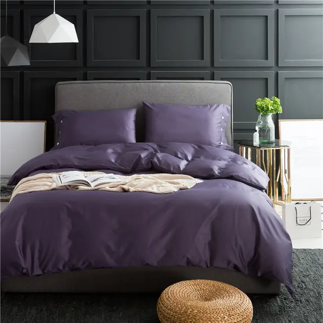 Pure color four piece bedding Purple - Shop at LoveMi