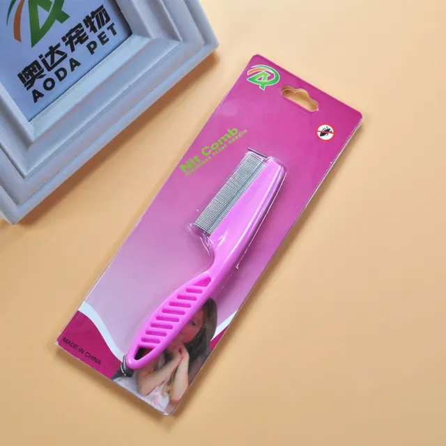 Fine tooth stainless steel needle flea comb Pink - Shop at LoveMi