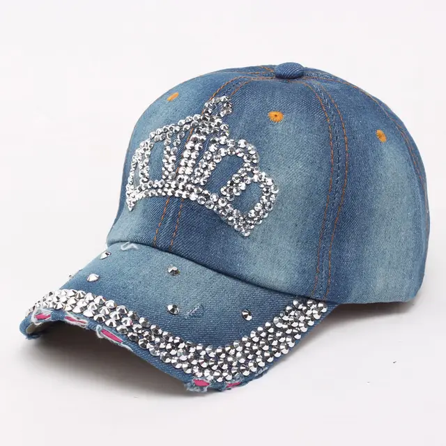 Casual personality diamond baseball cap Blue - Shop at LoveMi