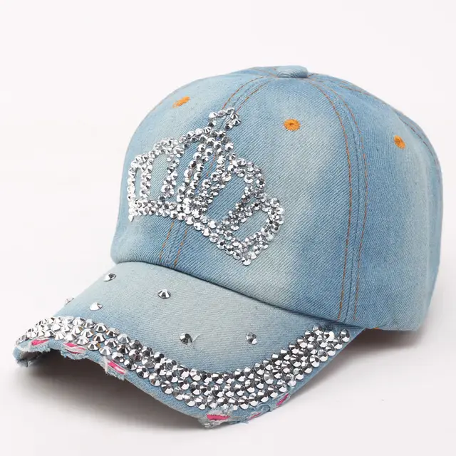 Casual personality diamond baseball cap Light Blue - Shop at LoveMi