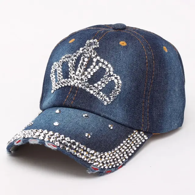 Casual personality diamond baseball cap Navy Blue - Shop at LoveMi