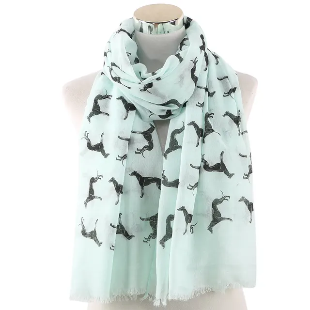 Black dog print scarf Mint Colour - Shop at LoveMi
