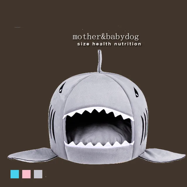 Shark Shape Pet Dog Cat Bed Puppy Houses Lovery Warm Doggy Grey Money - Shop at LoveMi