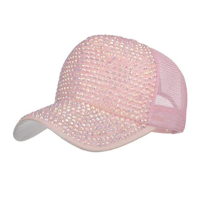 Full drill net hat baseball cap sun hat Pink - Shop at LoveMi