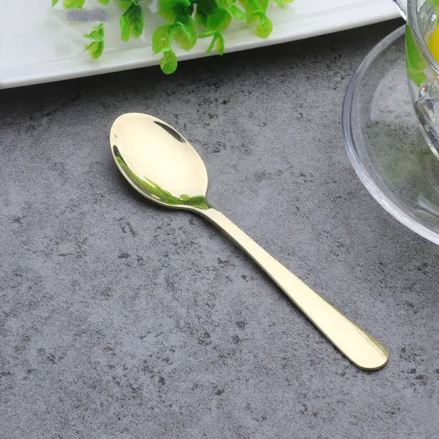 304 Korean exquisite stainless steel small tea spoon Light Gold - Shop at LoveMi