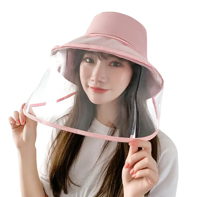 Anti fog Hats Dust Protection Bucket Hat Outdoor Travel UV Protect Hats Pink - Shop at LoveMi
