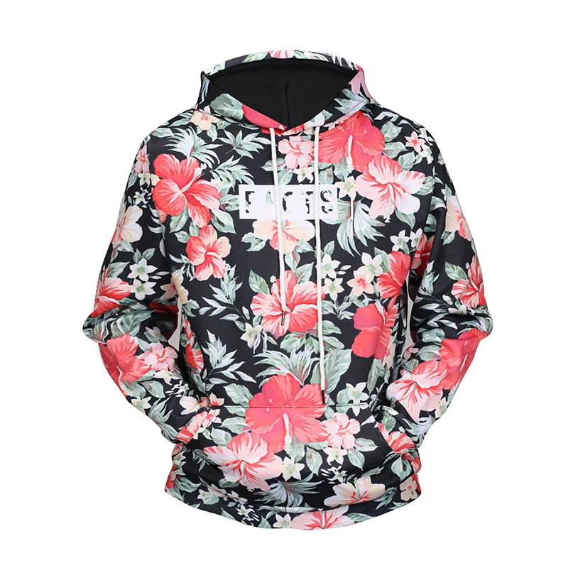 Printed fashion floral warm couple hoodie Red - Shop at LoveMi