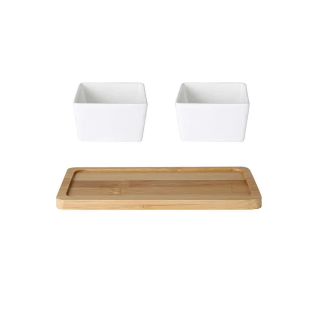 Ceramic pet rice bowl with bamboo frame Two Piece - Shop at LoveMi