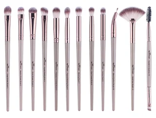12 eye shadow brush nose shadow high light repair capacity shadow eyebrow brush portable novice makeup brush set - Khaki