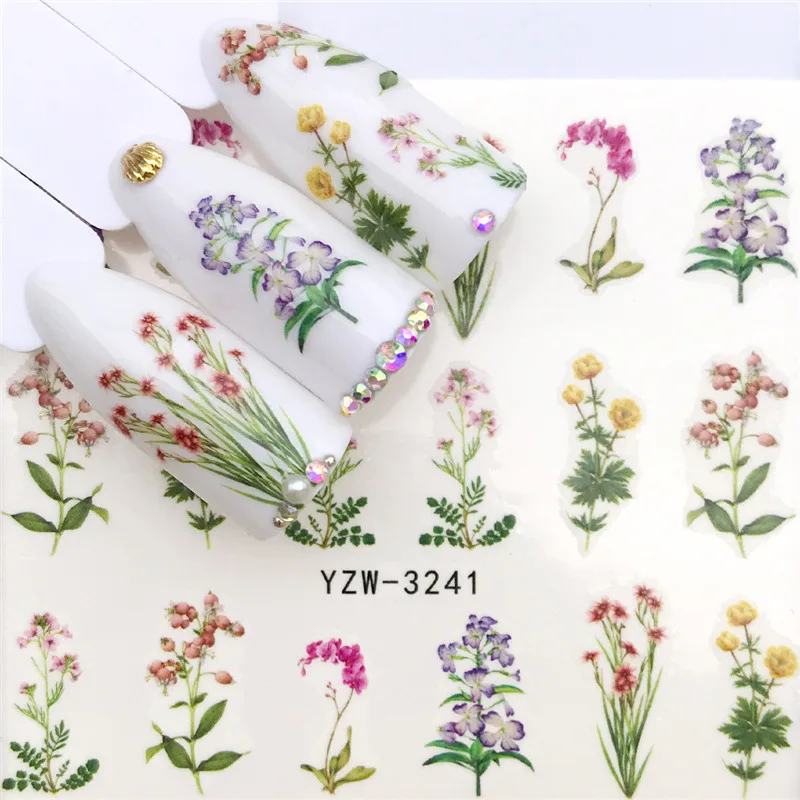 Flower hot air balloon nail art watermark sticker - 41Style