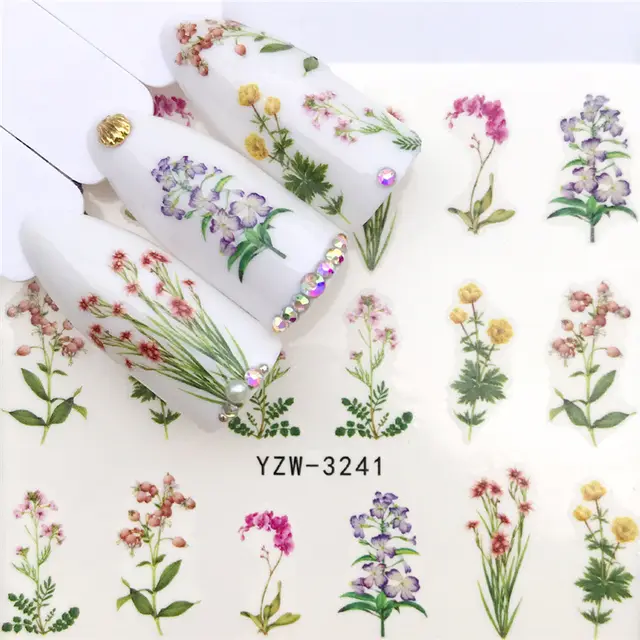 Flower hot air balloon nail art watermark sticker 41Style - Shop at LoveMi