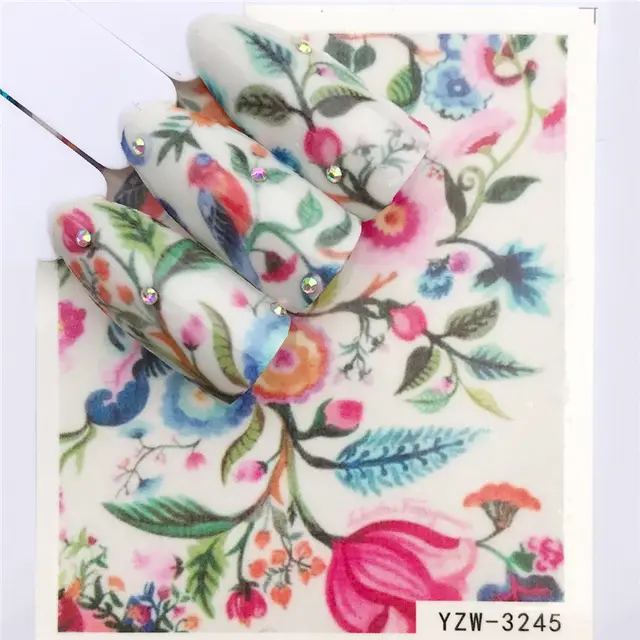 Flower hot air balloon nail art watermark sticker 45Style - Shop at LoveMi