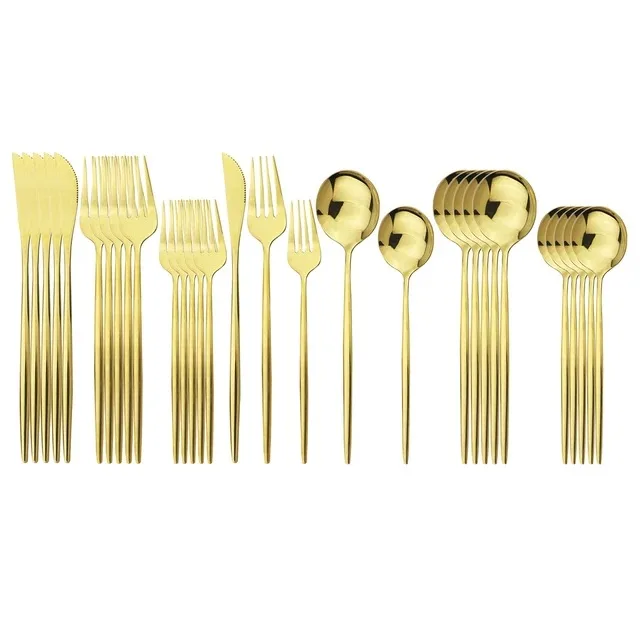 Household Stainless Steel Cutlery Cutlery Set Gold - Shop at LoveMi