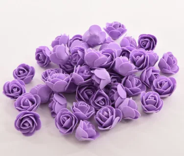 50 Packs Of Simulated PE Rose Foam Flower Handmade Candy Box Foam Rose Purple - Shop at LoveMi
