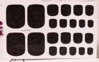 22 Nail Art Stickers Solid Color Green Onion Powder Foot Stickers - Black