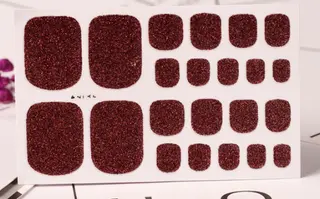 22 Nail Art Stickers Solid Color Green Onion Powder Foot Stickers - Coffee