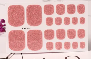 22 Nail Art Stickers Solid Color Green Onion Powder Foot Stickers - Peach