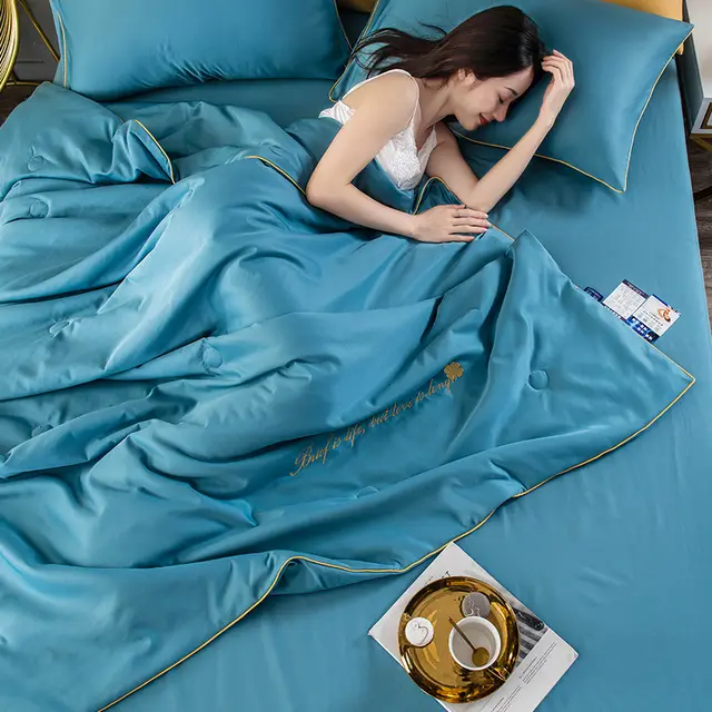 Summer cool quilt set of four pieces Dark Blue - Shop at LoveMi