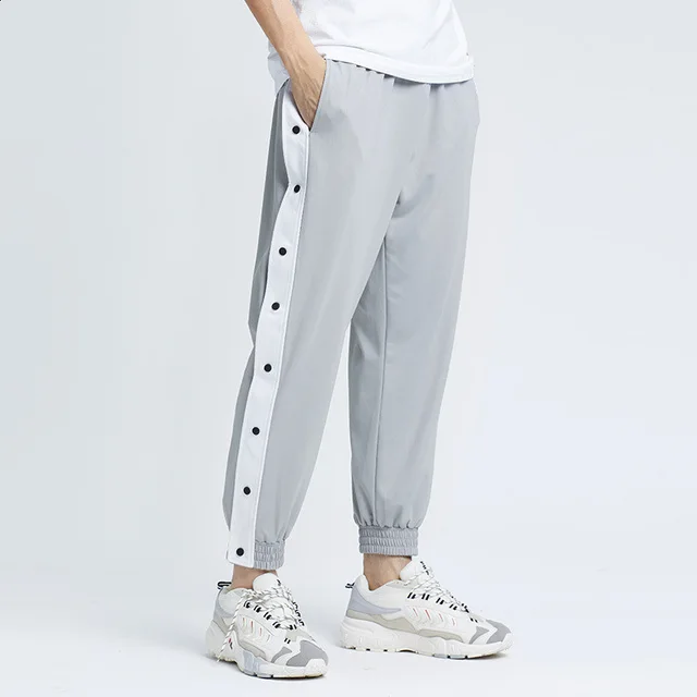 Casual pants men's breasted fashion brand Korean basketball pants Grey - Shop at LoveMi