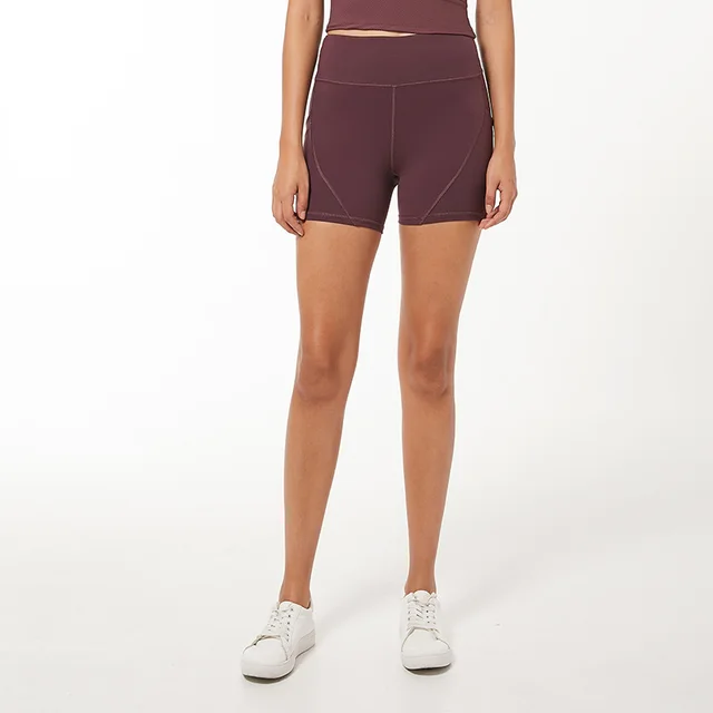 New pocket fitness pants stretch tight yoga pants Dark Purple - Shop at LoveMi