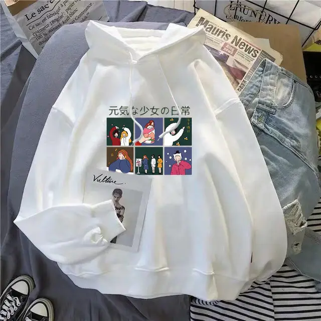 Women's loose coat hooded sweater Girly Everyday - Shop at LoveMi