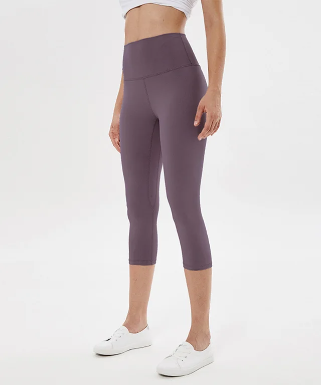 Sports tights solid color yoga cropped pants Sauce Purple - Shop at LoveMi