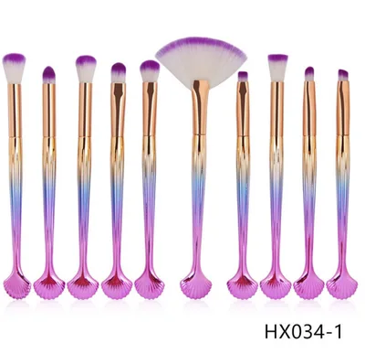 The Shell Makeup Brush Set Purple bristles 1Style - Shop at LoveMi