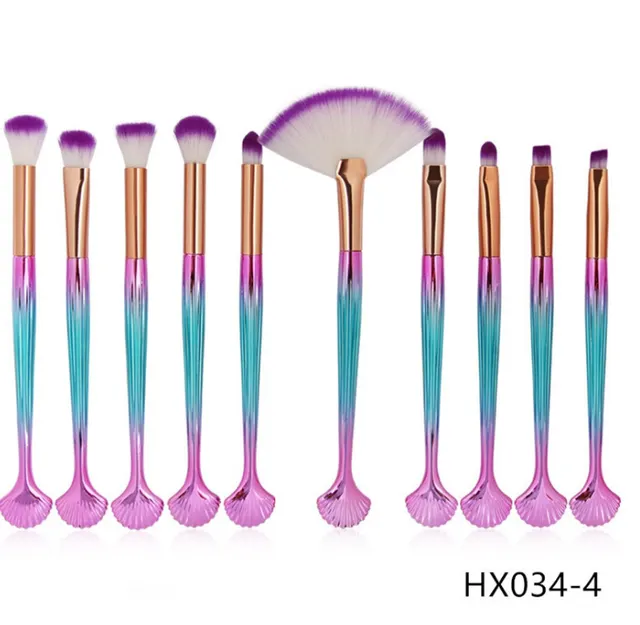 The Shell Makeup Brush Set Purple bristles 4Style - Shop at LoveMi