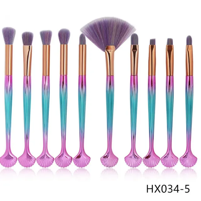 The Shell Makeup Brush Set Purple bristles 5Style - Shop at LoveMi