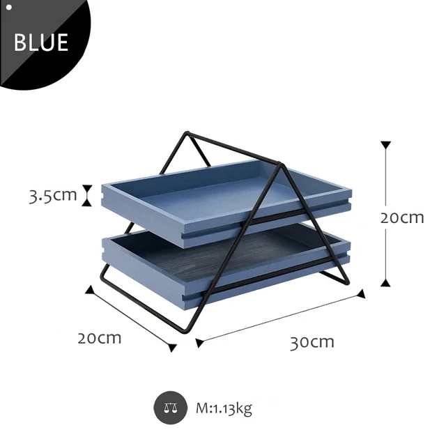 Modern Minimalist Style Drawer Storage Rack Double Layer Stationery Rack Bule - Shop at LoveMi