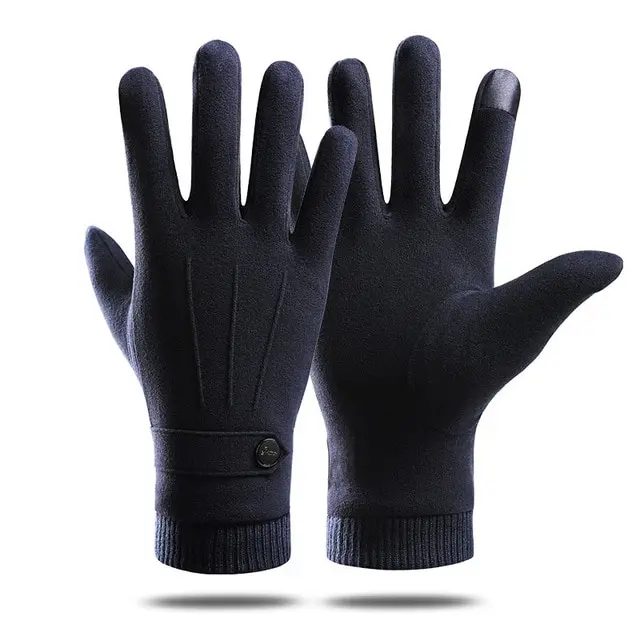 Winter Keep Warm Touch Screen Plus Velvet Inside gloves Navy Blue - Shop at LoveMi