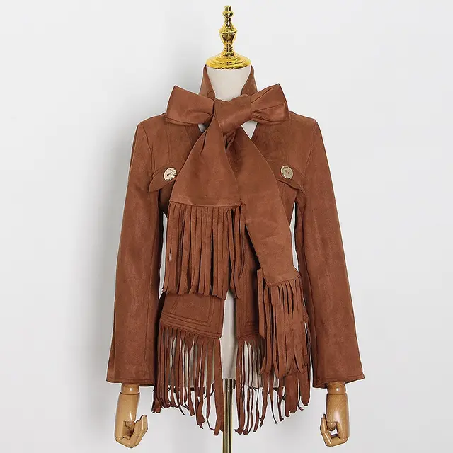 Women's jacket with faux deer suede Brown - Shop at LoveMi