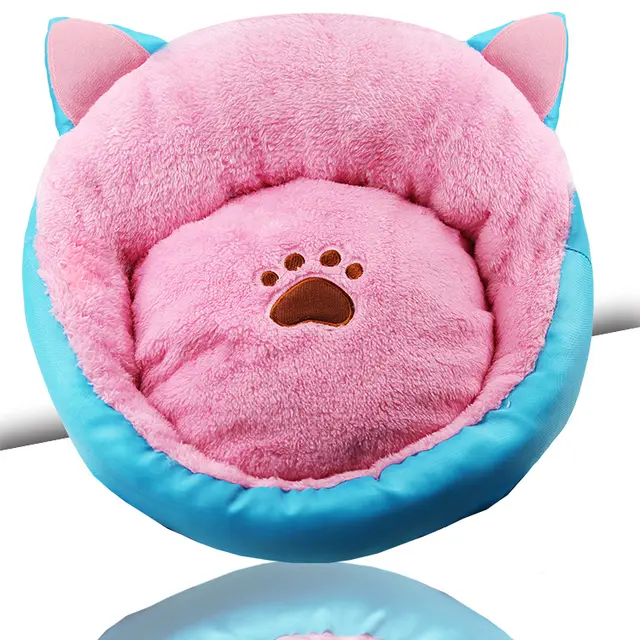 Cat ears kennel warm padded pet nest Pink - Shop at LoveMi