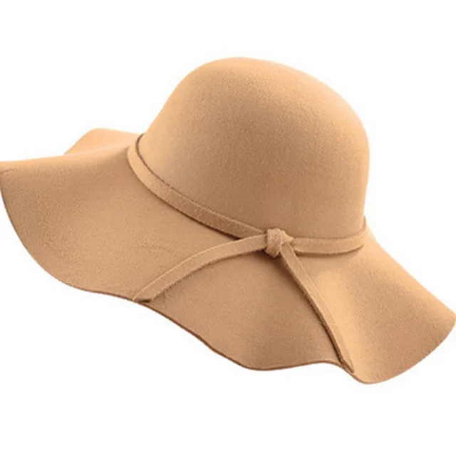 Dome wave side sun hat female Camel - Shop at LoveMi