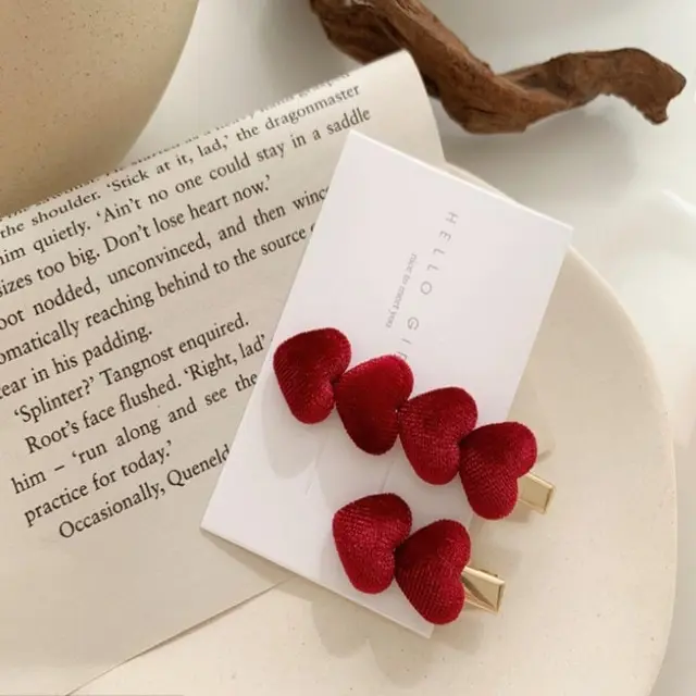 Women's Hairpin Set Cloth Art Korean Version Rose Red - Shop at LoveMi