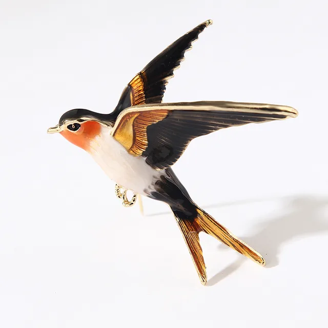 Dual purpose bird brooch dripping pin Gold - Shop at LoveMi
