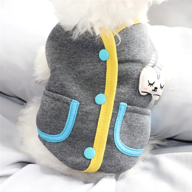 Rabbit Cardigan Sweater Puppy Dog Clothes Grey - Shop at LoveMi