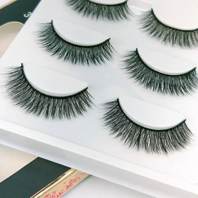3D black soft three dimensional false eyelashes 3 Pairs A Set - Shop at LoveMi