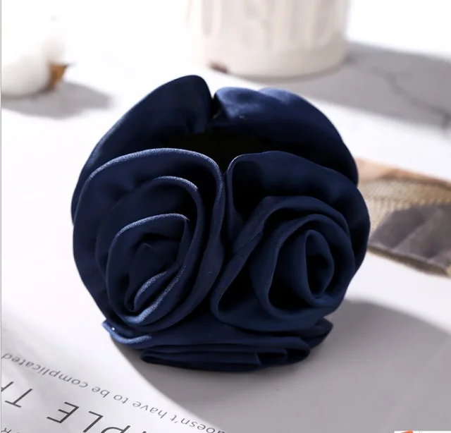 Rose flower hairpin Navy Blue - Shop at LoveMi