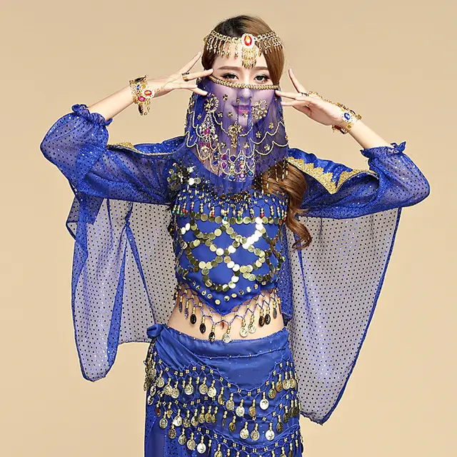 Belly dance plum blossom veil Dark Blue - Shop at LoveMi
