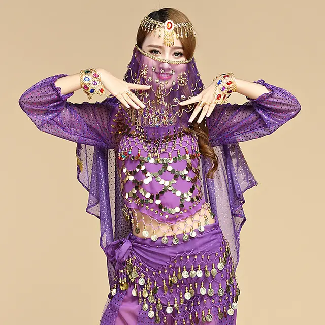 Belly dance plum blossom veil Purple - Shop at LoveMi