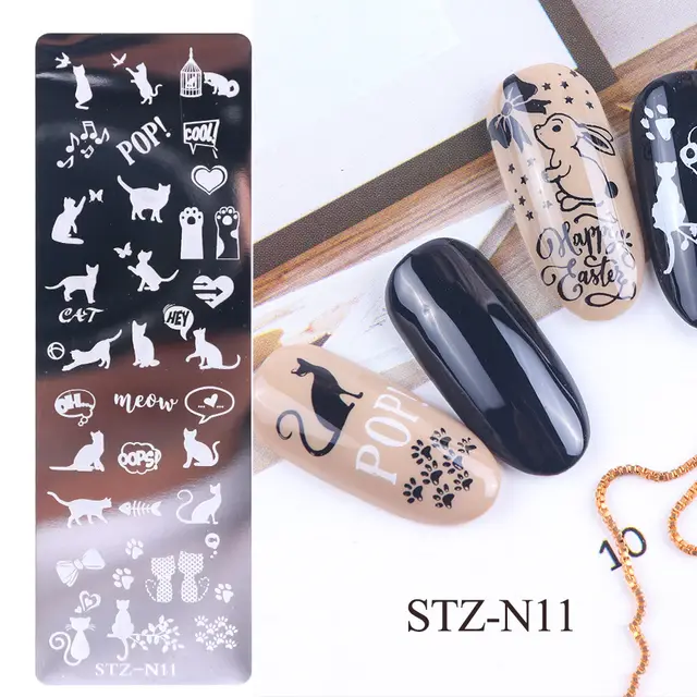 Nail print long steel plate 11Style - Shop at LoveMi