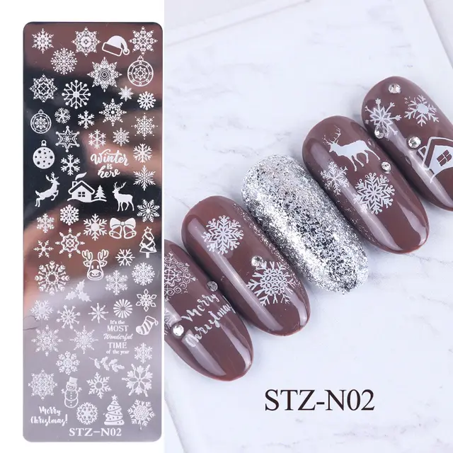 Nail print long steel plate 2Style - Shop at LoveMi