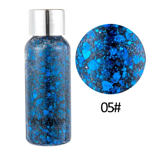 Eye Glitter Nail Hair Body Face Glitter Gel Art Heart Loose Sequins Cream Festival Glitter Decoration Party Tools Blue - Shop at LoveMi