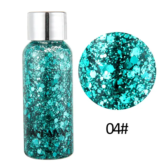 Eye Glitter Nail Hair Body Face Glitter Gel Art Heart Loose Sequins Cream Festival Glitter Decoration Party Tools Green - Shop at LoveMi
