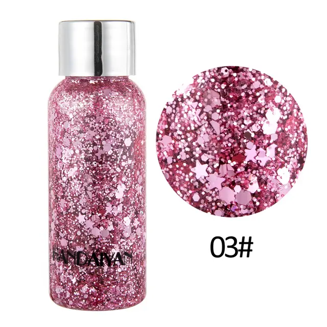 Eye Glitter Nail Hair Body Face Glitter Gel Art Heart Loose Sequins Cream Festival Glitter Decoration Party Tools Pink - Shop at LoveMi