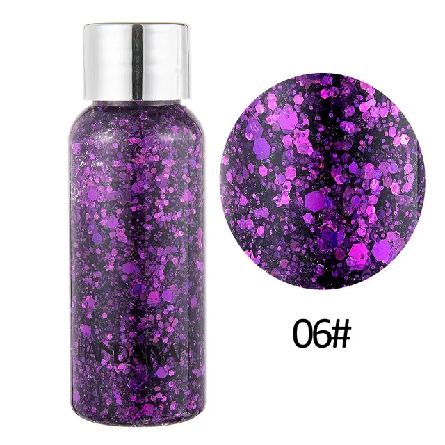 Eye Glitter Nail Hair Body Face Glitter Gel Art Heart Loose Sequins Cream Festival Glitter Decoration Party Tools Purple - Shop at LoveMi