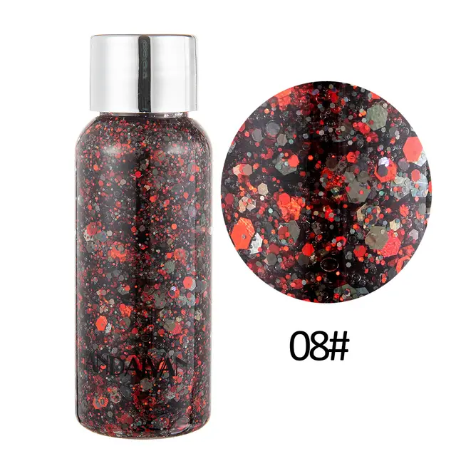 Eye Glitter Nail Hair Body Face Glitter Gel Art Heart Loose Sequins Cream Festival Glitter Decoration Party Tools Red - Shop at LoveMi