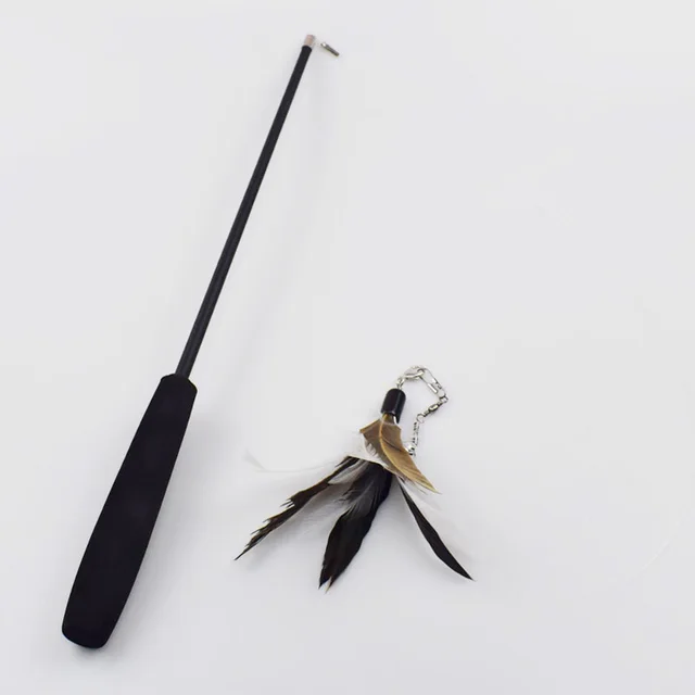 Three Section Telescopic Funny Cat Rod Feather Cat Fishing Rod Funny Cat Rod Black - Shop at LoveMi
